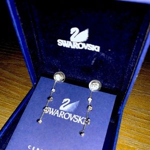 Swarovski White Rhodium Plated Pierced Earrings